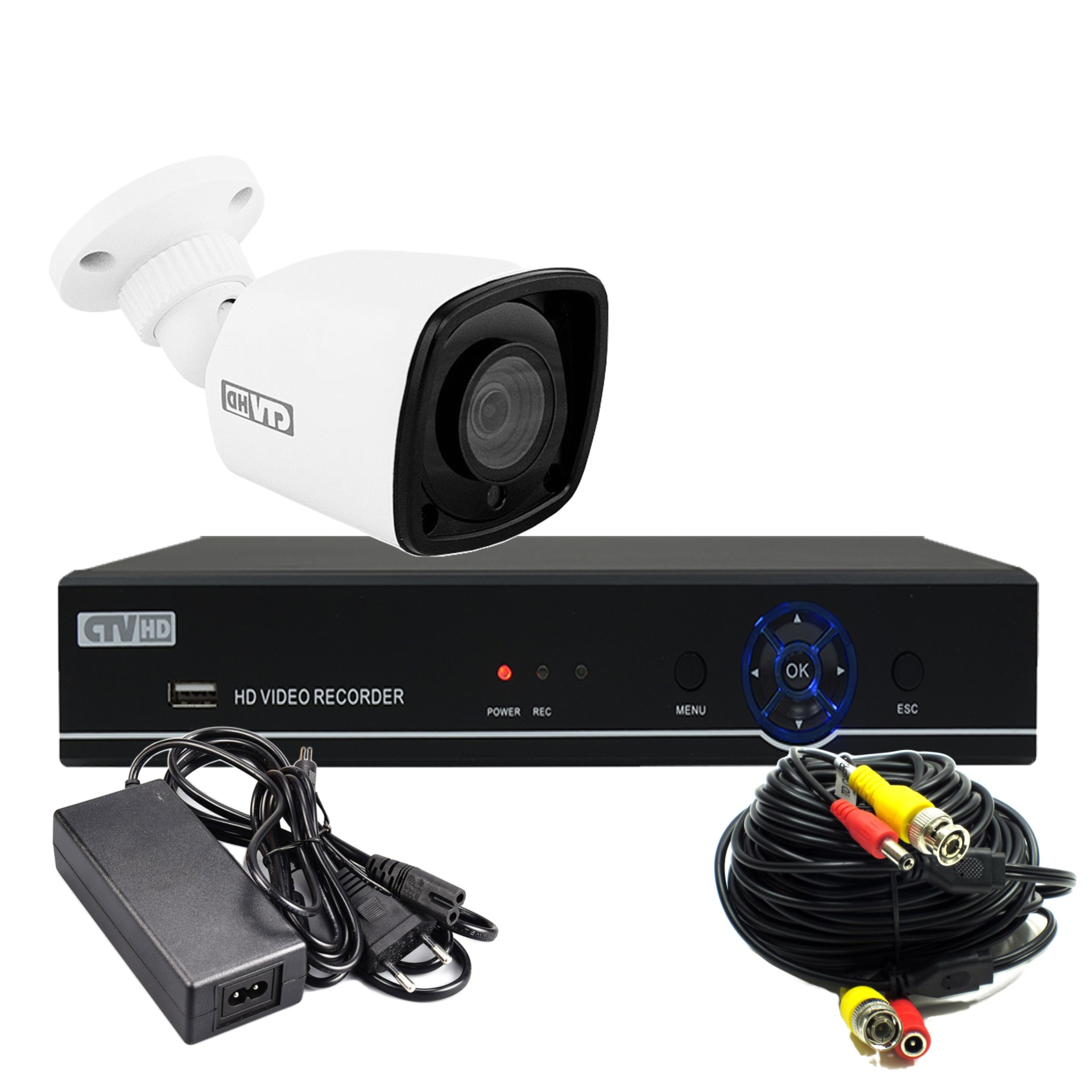 Комплект видеонаблюдения для частного дома на 4 камеры